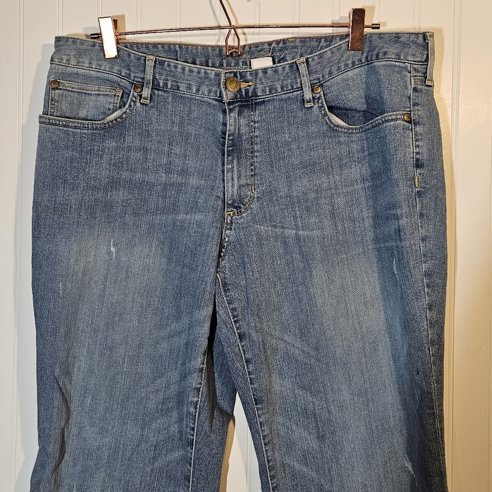 Eddie Bauer jeans light wash color straight wide leg